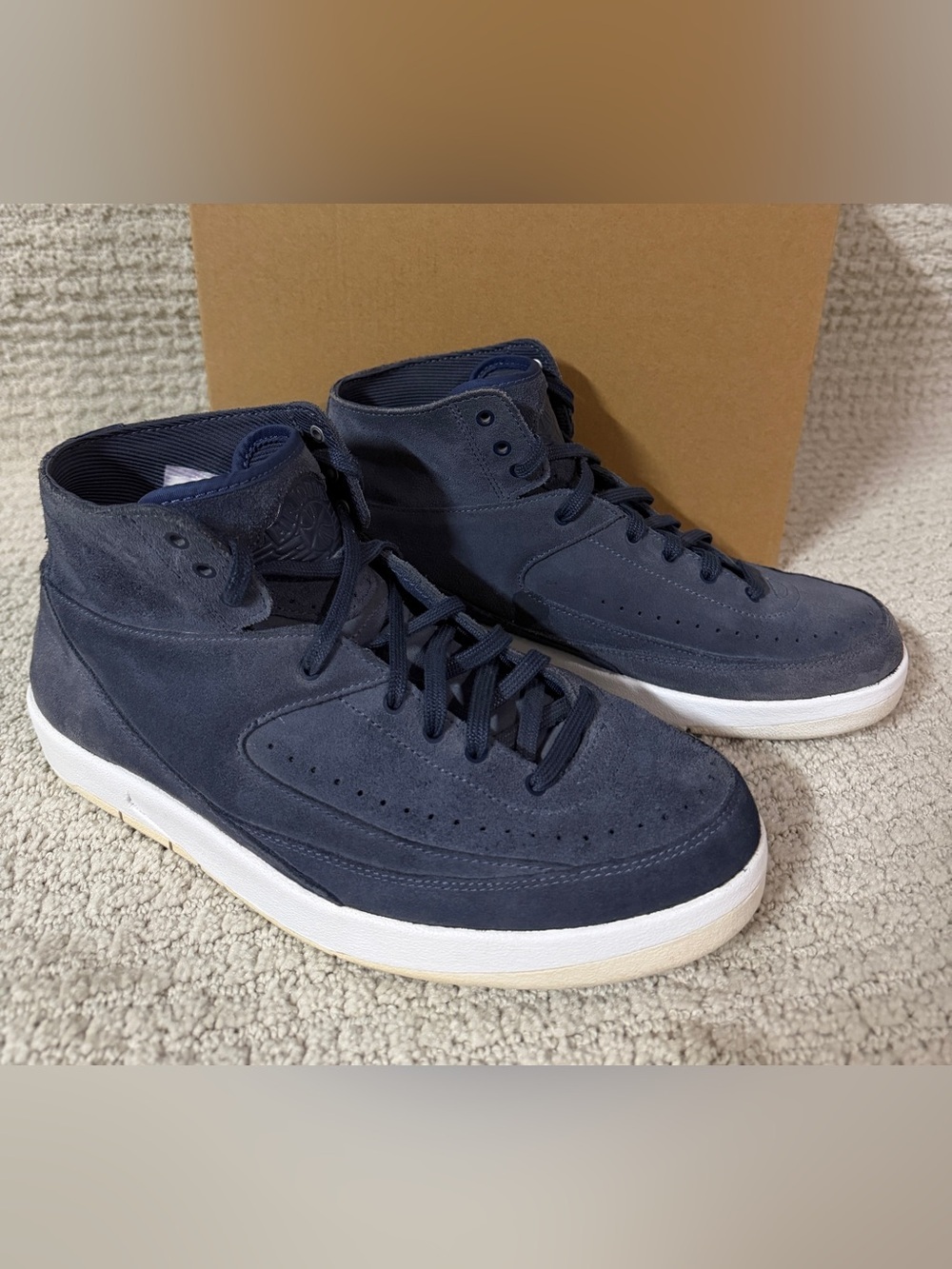 NIKE Air Jordan Retro 2 Decon Thunder Blue Shoes 897521-402 Hi-Tops Sz 9 No Box